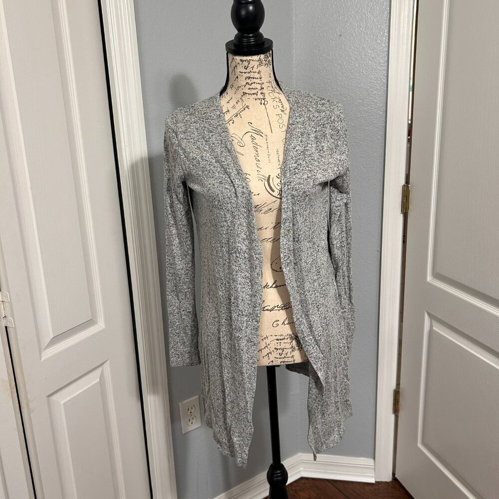 Popular 21 Womens Small Gray Longline Cardigan Open Front Soft Stretch Knit